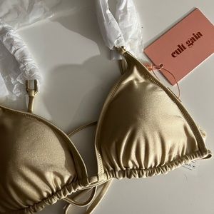 Cult Gaia Gold Chain Strap Sanam Nude Bikini Top
